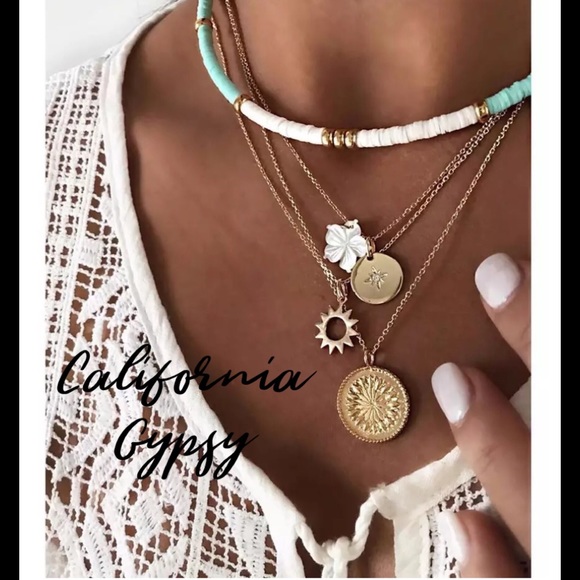 Jewelry - Beach charm bohemian layered necklace